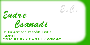 endre csanadi business card